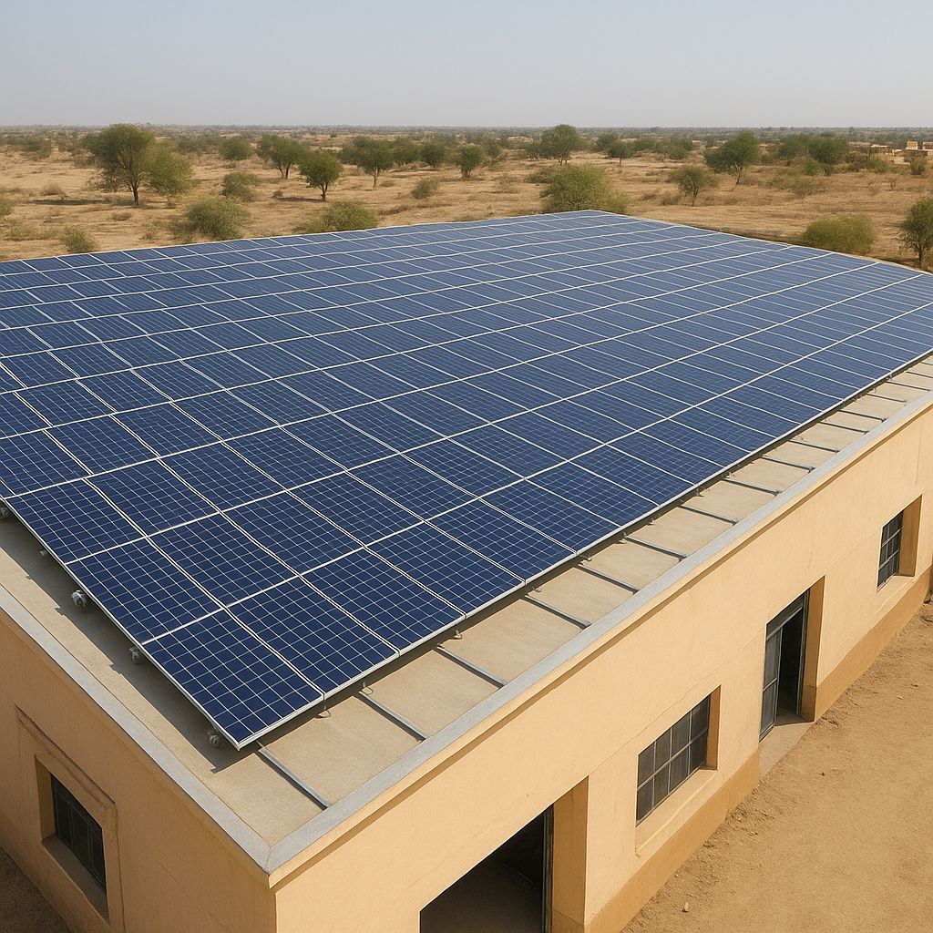 Rooftop solar installation for a commercial building